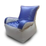 Bean Sofa Chair Classic Royal Blue & Light Grey